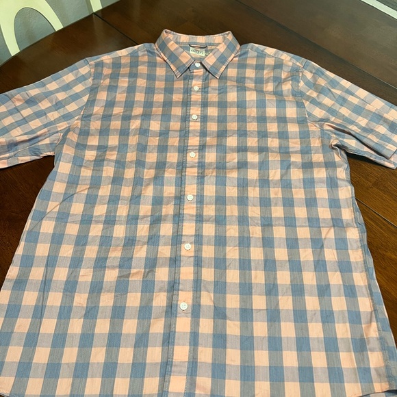 Faherty Shirt Mens Size XL Plaid Check Short Sleeve Performance Cotton Nylon - Picture 2 of 9